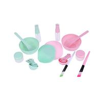 Beaupretty Facial Mask Bowl Set Silicone Facial Mask Brush Applicator Spoon Spatula with Facial Sponge for Women,2set(Pink,Green)