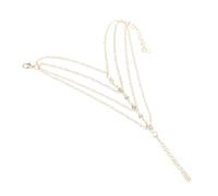 Beaupretty Fashion Multi Layer Hand Chain Bracelet with Pearl Beads Lightweight Jewelry for Women Elegant Tassel Link Design Suitable for Birthday Christmas Cosplay Parties