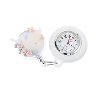 Beaupretty Fashionable Nurse Fob Watch with Flower Design Clip Nursing Watch Daily Water Resistant for Medical Professionals and Students