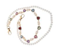Beaupretty Faux Pearl Waist Chain with Colorful Rhinestones and Heart Design Punk Style Pants Accessory for Men Women Jeans Skirts Party