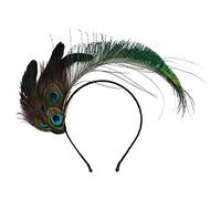 Beaupretty Feather Headband Carnival Headdress Flapper Hair Hoop Headpiece for Dance Carnival Masquerade Fringe Show Party