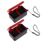 Beaupretty Fishing Bait Box 2pcs Portable Double Layer with Divided Compartments Breathable Plastic Worm Container for Saltwater Fishing