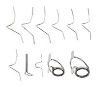 Beaupretty Fishing Rod Tips with Anti-tangling Frame 11pcs Stainless Steel Portable and Sturdy Fly Fishing Rod Guides and Accessories