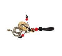 Beaupretty Five Coins Yellow Brass Snake Key Pendant Vintage Charm for Car Keys and Bag Charms Unique Retro Snake Design for Luck and Prosperity Men