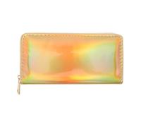 Beaupretty Flat Long Clutch Wallet with Zipper for Women, Holographic Pvc and Polyester Purse, Organizes Money, Cards, and Coins, Suitable for Party Night and Birthday Dinners