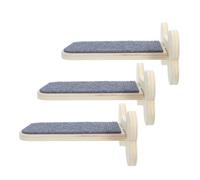 Beaupretty Floating Steps Cat Climbing Shelves Wooden with Pawfriendly Platform 3pcs Wall Mounted Space Saving Modular Setup for Kittens and Cats for Bedroom or Balcony