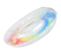 Beaupretty Floating Swim Ring with Rainbow Pattern Inflatable Swimming Tube for Adults for Beach Parties Pools Lakes and Summer Fun
