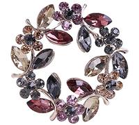 Beaupretty Floral Crystal Brooch Pin Rhinestone Olive Branch Brooch for Women and Girls Elegant Clothing Accessory for Weddings Parties and Special Occasions