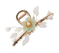 Beaupretty Floral Hair Clip for Women Vintage Flower Design Claw with Pearl Metal Non Slip Bun Holder Accessories Elegant Retro Hair Barrettes for Casual Formal Events