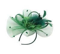 Beaupretty Floral Headband Mesh Hair Clip Women Bridal Fascinator Hoop Green Wedding Accessory