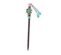 Beaupretty Floral Vintage Hair Stick with Dangle Charm Chinese Style Pearl Hairpin for Elegant Hair Buns for Weddings Parties and Daily Use Ethnic Accessory for Women