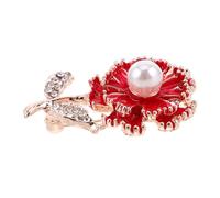 Beaupretty Flower Brooch for Women Pearl Rhinestone Decorative Pin Vintage Lapel Brooch for Mother Day Weddings Parties Stylish Floral Accessory Elegant for Celebrations