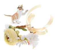 Beaupretty Flower Headdress Pet Floral Crown for Cats and Animals Adorable Pet Flower Headwear for Birthday Parties and Everyday Wear