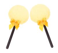 Beaupretty Fluffy Dry Powder Puff 2pcs Small Makeup Setting Puff with Plush Handle for Body and Face Powder Application, Soft Boys and Girls and Household Use