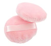 Beaupretty Fluffy Makeup Sponge Set of 2 Long Velvet Cotton Powder Puff for Women Soft Reusable Blending Applicators for Face Powder and Setting Makeup
