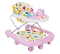 Beaupretty Foldable Walker with Wheels and Music Activity Center Push and Pull Walking Aid for Boys and Comfortable Secure Seat Early Learning Walker
