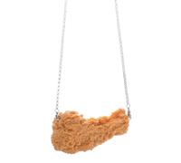 Beaupretty Fried Chicken Leg Necklace Funny Novelty Pendant Jewelry for Women Men Chicken Nugget Necklace Statement