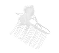 Beaupretty Fringe Chain for Women Sparkly Rhinestone Face Jewelry with White Tassel Breathable and Durable Halloween Cosplay Accessory for Party and Masquerade Events
