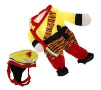 Beaupretty Funny Monkey Sun Wukong Dog Costume Set for Small to Medium Dogs, Pet Cosplay Clothes with Standing Design, Soft Fabric Outfit for Teddy, Bichon, French Bulldog, and Golden