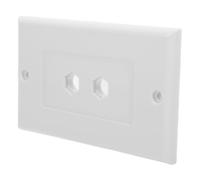 Beaupretty -gang Media Wall Connector with Dual Ports and Abs Material, Plug and Play Speaker Wire Connector for Home and Commercial Audio Setups, Includes Screws