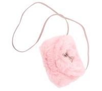 Beaupretty Girls Furry Crossbody Bag Cute Summer Shoulder Bag for Little Girls Pink Portable Vacation Purse