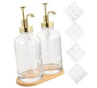 Beaupretty Glass Syrup Dispenser Pump Bottle for Coffee Bar 1 Set of Reusable Coffee Syrup Organizer Multi-use Lotion and Soap Dispenser Elegant Design for Home and Kitchen