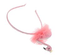 Beaupretty Glitter Flamingo Lace Headband Non-slip Hairband for Stage Performances and Tropical Parties Cute Flamingo Hair Accessories for Stable Fit for Teens