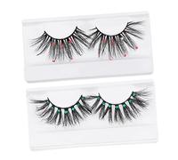 Beaupretty Glitter Sequin Fake Eyelashes 2 Pairs Thick Volume Lashes Natural Look for Occasions