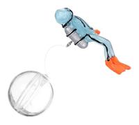 Beaupretty Glow-in-the-dark Floating Diver Ornament for Fish Tank, Blue Luminous Scuba Diver Decoration Aquarium Accessories for Underwater Scene