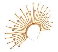 Beaupretty Goddess Sunburst Crown Headband Gold Accessories for Women Gothic Halloween Decor Unique Mythological Design