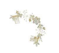 Beaupretty Gold Alloy Leaf Double Ended Hair Comb Wedding Prom Hair Accessories for Brides Bridesmaids Women Headpiece