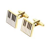 Beaupretty Gold Piano Design Cufflinks for Men Alloy Shirt Sleeve Buttons Music Series Cuff Links for Business Attire Gift Box Included