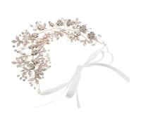 Beaupretty Golden Alloy Bridal Headpiece with Leaf and Floral Design Rhinestone Wedding Hair Vine for Bride Bridesmaids and Flower Elegant Hair Accessories for Weddings and Parties