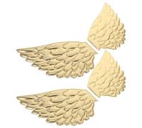 Beaupretty Golden Angel Wings Iron-on Patches 4pcs Small 45cm Fabric Embroidered Appliqué for DIY Craft, Clothing, Bags, Costumes, and Sewing Decoration