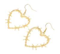 Beaupretty Gothic Heart Drop Earrings Punk Style Barbed Wire Design Vintage Halloween Jewelry for Women Men Inspired by European and American Fashion