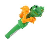 Beaupretty Green Dinosaur Lollipop Robot Candy Launcher for Birthday Party Halloween Fun Interactive Candy Holder Novelty Dinosaur Stand Cake Pop Holder