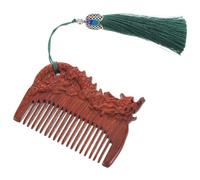 Beaupretty Green Sandalwood Comb Handmade Wooden Hair Comb for Anti-static Scalp Cleaning Zodiac Keepsake Design Gentle Detangling Portable for First Birthday Gift