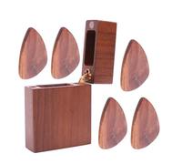 Beaupretty Guitar Pick Storage Box Walnut Wood Case for Guitar Picks Holder Accessories