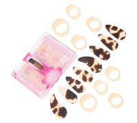 Beaupretty Guzheng Nail Protection Rings Playing Guzheng Nail Covers in Black Silicone and Celluloid Easy to Use for Fingers Learning Back to School Party