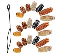 Beaupretty Hair Braid Beads Dread Accessories Set 38 Plastic Wood Dreadlock Beads Rings and Cuffs for Stylish Braids Daily Wear Party Festival Hair Extension Decoration