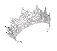 Beaupretty Hair Silver Crown and Headband Style Baroque Rhinestone Elegant Design Alloy Material Colour, without Fading, for Bride Wedding Headdress Engagement Parties