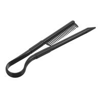 Beaupretty Hair Straightening Comb Hairdressing Styling Hair Straightener V Shaped Straight Comb Black