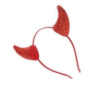 Beaupretty Halloween Devil Headband Rhinestones Cow Horns Hairpiece for Devil Costume for Fancy Dress Party and Scary Demon Cosplay