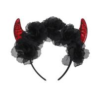 Beaupretty Halloween Devil Horn Headpiece Flowers Lightweight Cosplay Hair Accessories for Parties and Festivals for Halloween and Masquerade Events