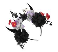 Beaupretty Halloween Devil Horns Headband Reusable Hair Band with Flower Design for Women for Costume Parties Masquerades and Themed Events