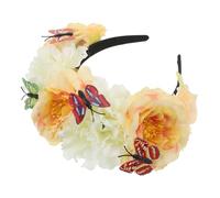Beaupretty Halloween Flower Crown Headband Vintage Butterfly Floral Hair Accessories for Women Cosplay Headpiece for Day Dead Whimsical Mexican Inspired Design