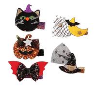 Beaupretty Halloween Hair Accessories 5pcs Girls Kids Hair Clips Cartoon Hair Barrettes Soft Fabric Comfortable Safe for Your Little
