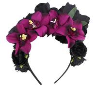 Beaupretty Halloween Rose Flower Headband 1 Pc Fabric Flower Crowns Floral Headpiece Costume Party Cosplay Hair Accessories for Women Girls Dancing Prom Themed Photography Random Color