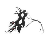Beaupretty Halloween Spider Antler Venetian Mask Half Face Lightweight Adjustable Strap Gothic Vampire Cosplay Party Accessory for Masquerade Balls and Spooky Celebrations