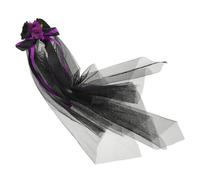 Beaupretty Halloween Veil Hair Clip with Black Bow Mexican Floral Headpiece for Dark Witch Cosplay Comfortable Comb Hair Accessory for Party and Day Dead Role Playing